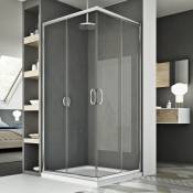 Parois cabine de douche angulaire verre transparent h 185 mod. Junior 70X70 cm carré