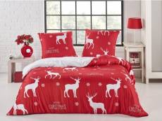 "parure de lit renne rouge dimensions - 220x240" PAR_RENN_ROU220