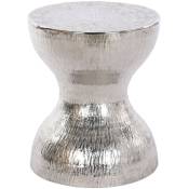 Pegane - Table d'appoint ronde en aluminium coloris argenté - diamètre 38 x hauteur 45 cm