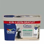 Peinture Crème De Couleur Dulux Valentine satin gris alpaga 2 5L + 20% gratuit