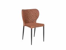 Pisa - lot de 4 chaises en simili et métal - couleur - marron