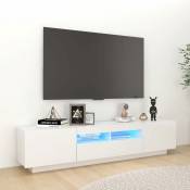 Porte de télévision de meubles modulaires 180x35x40 cm avec lumières led Diverses couleurs Couleur : Blanc brillant