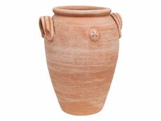 Porte-parapluie. Amphore/vase avec anneaux en terracotte fait à la main sur le tour pour plantes et fleurs. L36xpr34xh46 cm