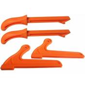 Poussoir de sécurité-4 pièces sécurité en plastique travail du bois de protection scie à main bâton de poussée outil pour menuiserie(Orange) - orange