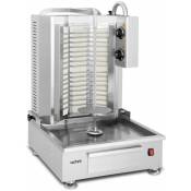 Rotissoire Verticale Machine a Kebab Électrique 4800W en Acier Inox (2 Zones de Chauffage en Céramique, Température 50-300°C, 4 Pieds Caoutchouc