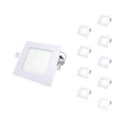 Spot LED Encastrable Carré BLANC 6W (Pack de 10) - Blanc Froid 6000K - 8000K - SILAMP