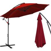 Swanew - 3m Parasol de hydrofuge UV40+ pour jardin extérieur Alu Ronde,rouge - rouge