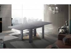 Table à manger avec ouverture pour livre, made in italy, console de cuisine auxiliaire, table extensible, 90x90h75 cm, couleur gris ardoise 8052773808
