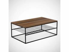Table basse conah l95xp55cm métal noir et bois naturel