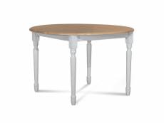 Table extensible ronde bois d115 cm avec 1 allonge