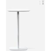 Table haute carré pour tabourets de bar 60x60cm style moderne Arven Couleur: Blanc