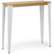 Table Mange debout Lunds 39x70x110cm Blanc-Naturel. Box Furniture Blanc
