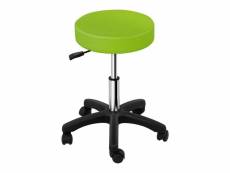 Tabouret chaise siège de bureau à roulette vert helloshop26 14_0003756