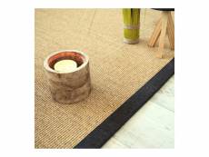 Tapis sisal yucatan chaume - ganse chenille brun chiné - 160 x 230 cm