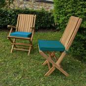 Teck'attitude - Coussin bleu canard pour chaises et fauteuils pliants - Bleu canard