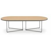 Temahome - Table basse oval placage chêne et métal