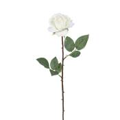 Tige de rose artificielle blanche H65