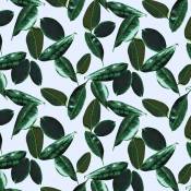 Tissu outdoor imprimé feuilles vertes - Ciel - 1.42