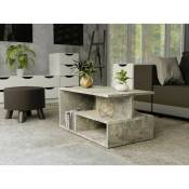 Topeshop - sienne - Table basse - Style industriel - Imitation béton -90x51x43 cm - Table à café