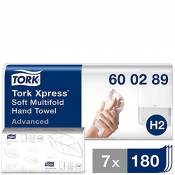 Tork Xpress Essuie-mains interfoliés doux - 600289 - Papiers d'essuyage pliés en Z, qualité Advanced pour Distributeur H2 - Absorbant et indéchirable,