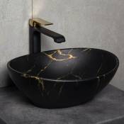 Vasque à poser ovale en céramique tandila noir mat