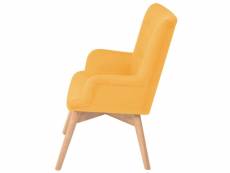 Vidaxl fauteuil avec repose-pied jaune tissu 244664