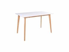 Vojens - table à manger en bois 120x70cm - couleur - blanc 2201030