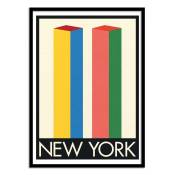 Affiche 30x40 cm et cadre noir - New-York Twin Towers - Rosi Feist