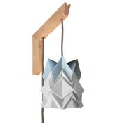Applique en bois et petite suspension origami en papier