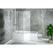 Azura Home Design - Baignoire asymétrique integra 150/170 cm x 75 cm + pare baignoire - Angle: Gauche - Dimensions: 170cm