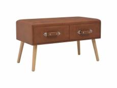 Banquette pouf tabouret meuble banc avec tiroirs 80 cm marron synthétique helloshop26 3002131