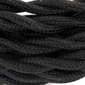 Câble textile torsadé 3m - Noir