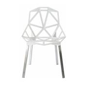 Chaise en aluminium blanc pieds gris One - Magis