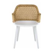 Chaise en polycarbonate blanc et osier Cyborg Elegant - Magis