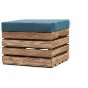 Coffre-Siège en Bois - Siège avec Coussin Rembourré Pouf en bois:Lot de 1, turquoise - Grandbox