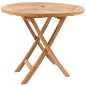 Concept-usine - Table ronde pliable marron 80 cm mejia