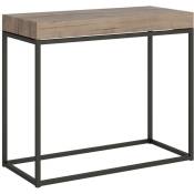 Console extensible 90x40/300 cm Nordica Nature Chêne Structure Anthracite
