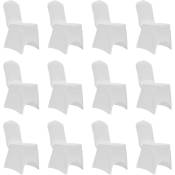 Décoshop26 - Housses élastiques de chaise Blanc 12