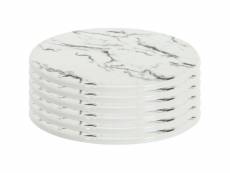 Dessous de plat en porcelaine effet marbre 18 cm (lot de 6)
