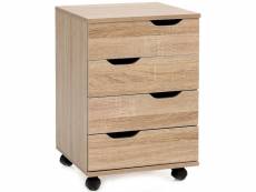 Finebuy caisson de bureau 40x60x40 cm placard de rangement mobile sonoma | armoire de rangement petite avec tiroir | meuble de bureau a roulette