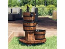 Fontaine à eau sur roues pompe 55x55x80 cm bois de