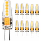 G4 led Ampoule 3W ac/dc 12V Equivalent 30W Ampoule à Halogène Blanc Chaud 3000K 2835 smd 300 lm, Non-Dimmable, 360° Angle de Faisceau(Lot de 10)