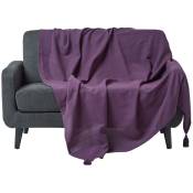 Homescapes - Jeté de lit ou de canapé - Rajput - Violet - 225 x 255 cm - Violet