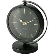 Horloge de table noire balia, aiguilles dorées, 20 cm