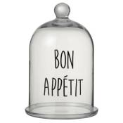 Jolipa - Cloche verre Bon appétit 19x31cm - Argenté