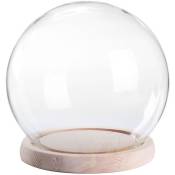 Kingso - 12cm verre stand affichage dome cloche globe