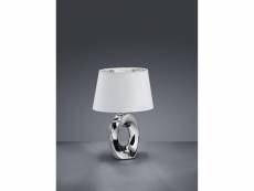 Lampe à poser moderne céramique argentée taba h33 cm trio lighting