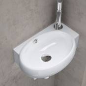 Lavabo vasque à monter au mur évier, Bruxelles 001L, blanc, traitement anticalcaire, céramique - Sogood
