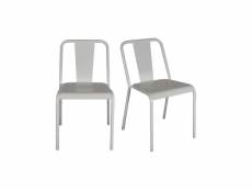 Lot de 2 chaises de café empilables paulin MC-062A-X2-G-WHITE