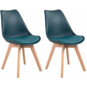 Lot de 2 chaises scandinaves nora bleues avec coussin